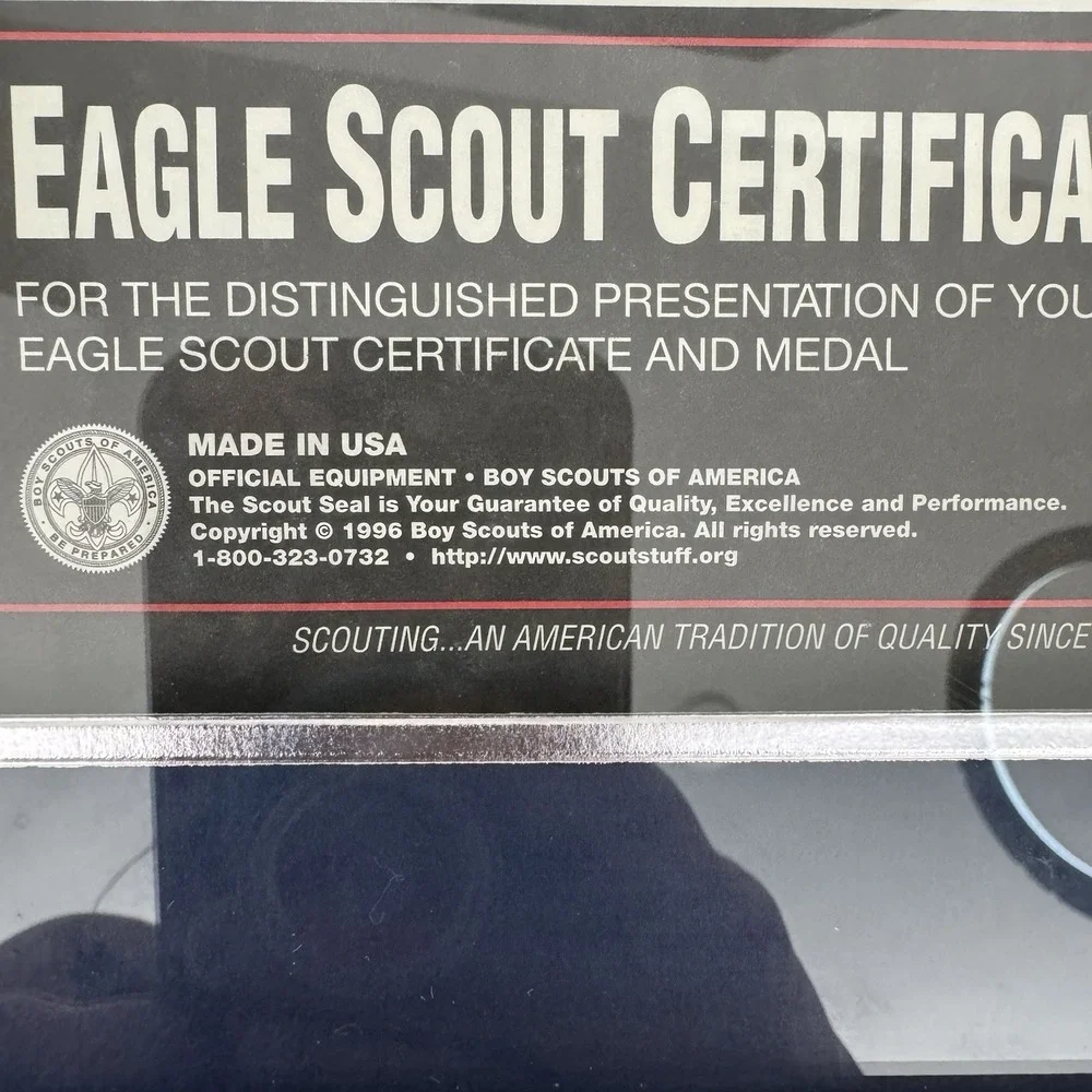 BSA Eagle Scout Certificate Award Frame Wood Display Medal Holder USA New